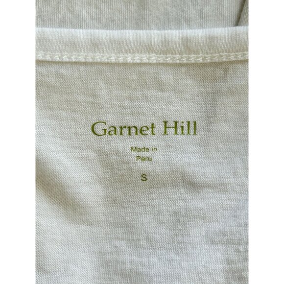 Garnet Hill Women's Pima Cotton Ruffle Tank Top in Ivory - Sz S - Picture 4 of 6